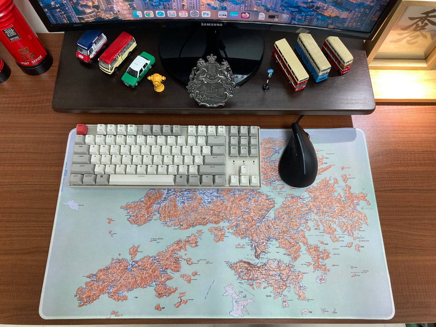 1911 Hong Kong Island , Kowloon and New Territories Remake Map Mouse Pad