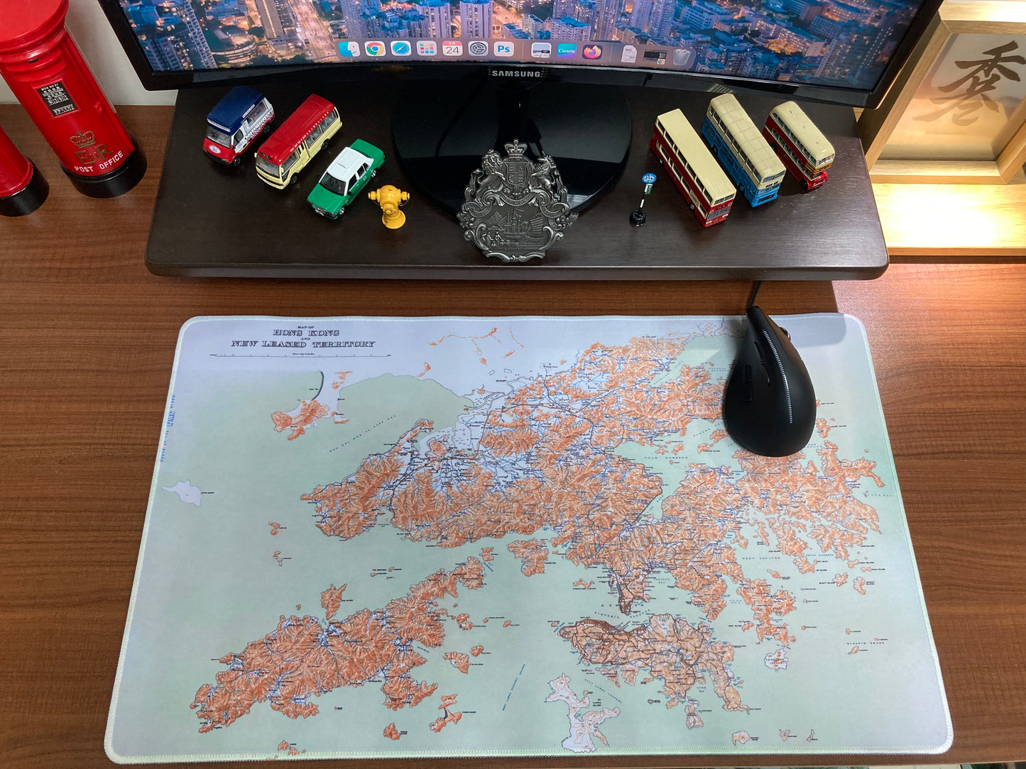 1911 Hong Kong Island , Kowloon and New Territories Remake Map Mouse Pad