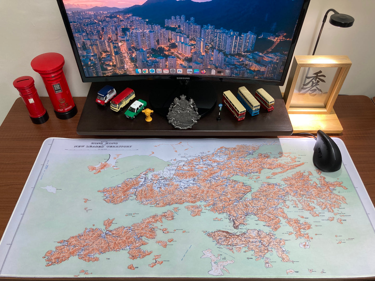 1911 Hong Kong Island , Kowloon and New Territories Remake Map Mouse Pad