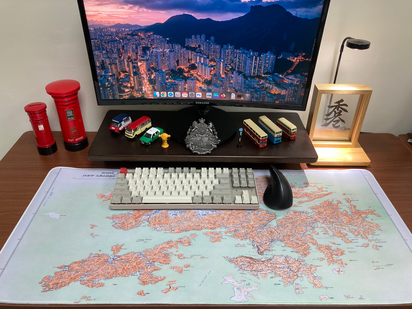 1911 Hong Kong Island , Kowloon and New Territories Remake Map Mouse Pad