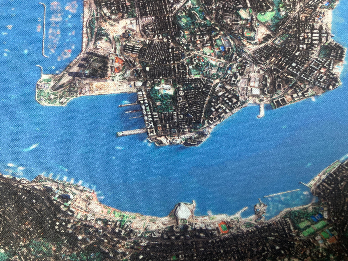 Modern Hong Kong Victoria Harbour 2D Shaded Terrain Remake Map Mouse Pad