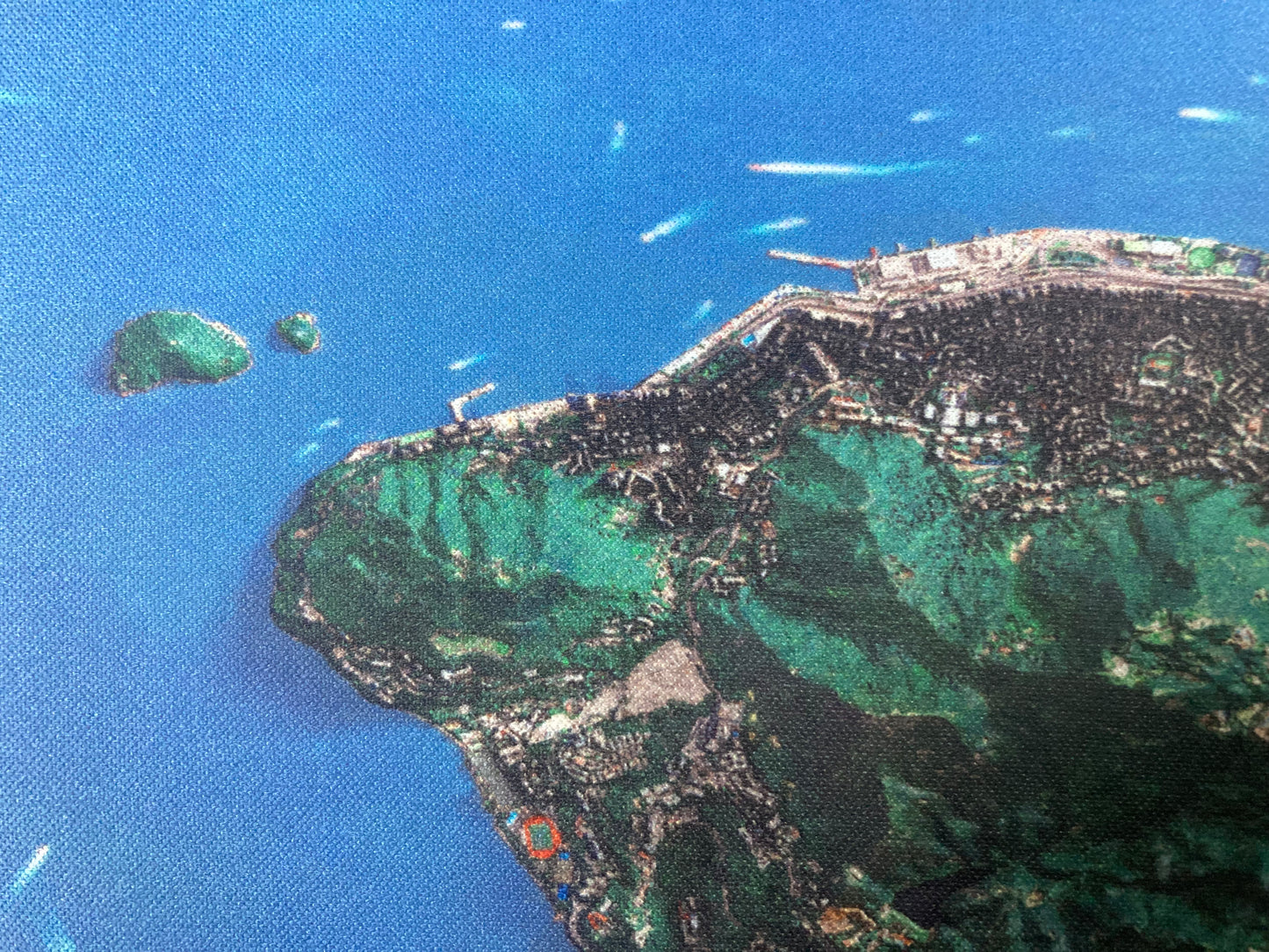 Modern Hong Kong Victoria Harbour 2D Shaded Terrain Remake Map Mouse Pad