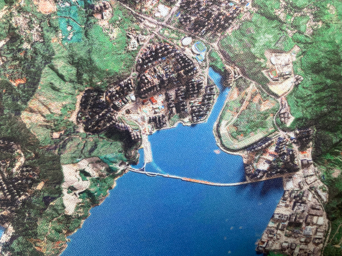Modern Hong Kong Victoria Harbour 2D Shaded Terrain Remake Map Mouse Pad