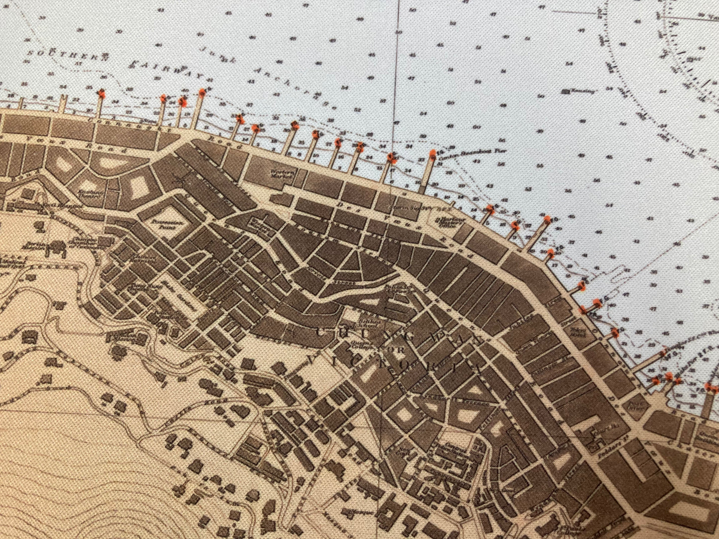 1939 Nostalgic Hong Kong Island and Kowloon Remake Map Mouse Pad
