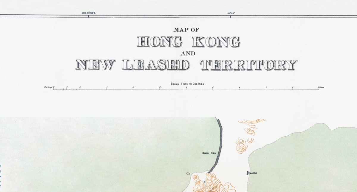 1911年香港九龍新界全境油畫布重製舊地圖 - Hong Kong Maper