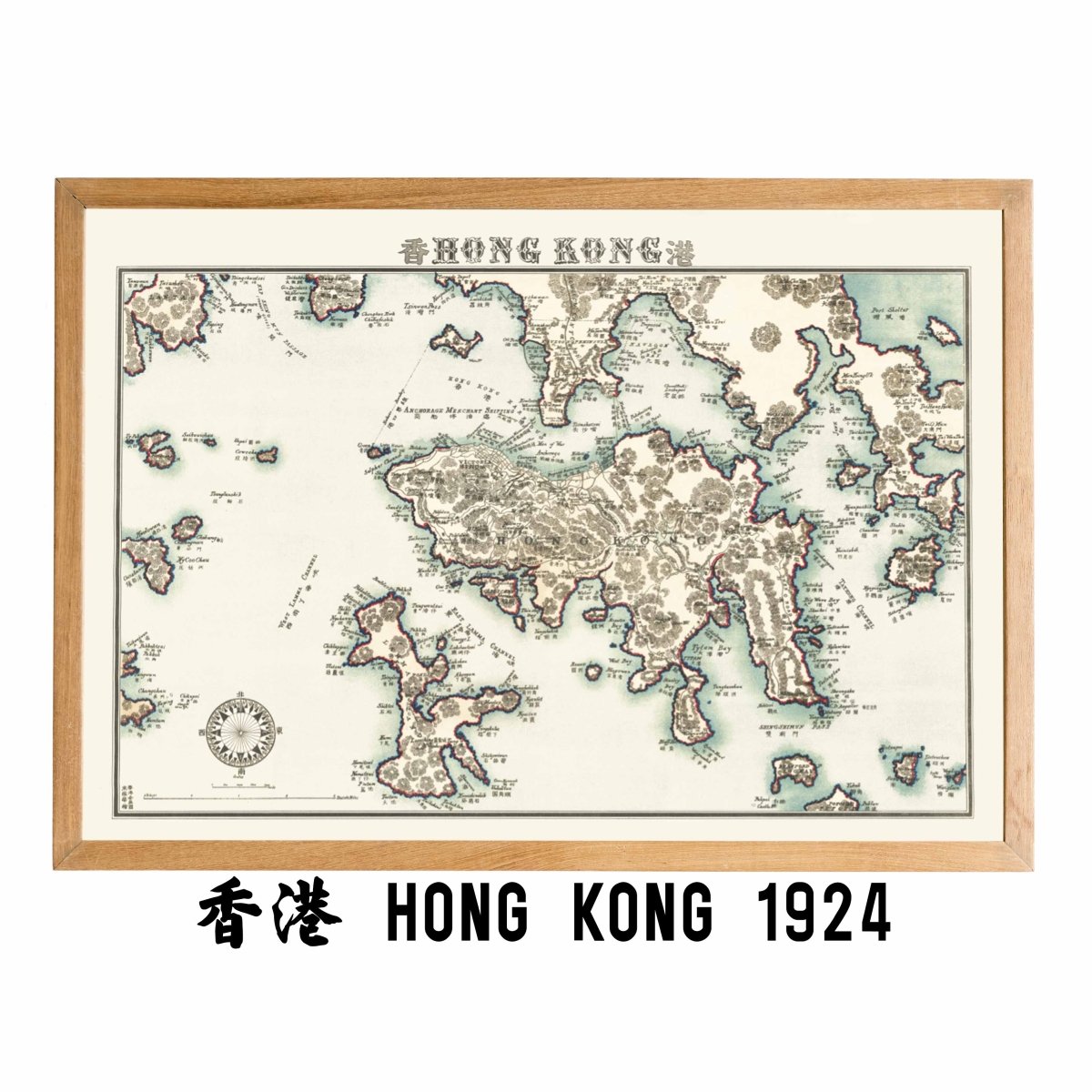 1924年香港九龍油畫布重製舊地圖 - Hong Kong Maper