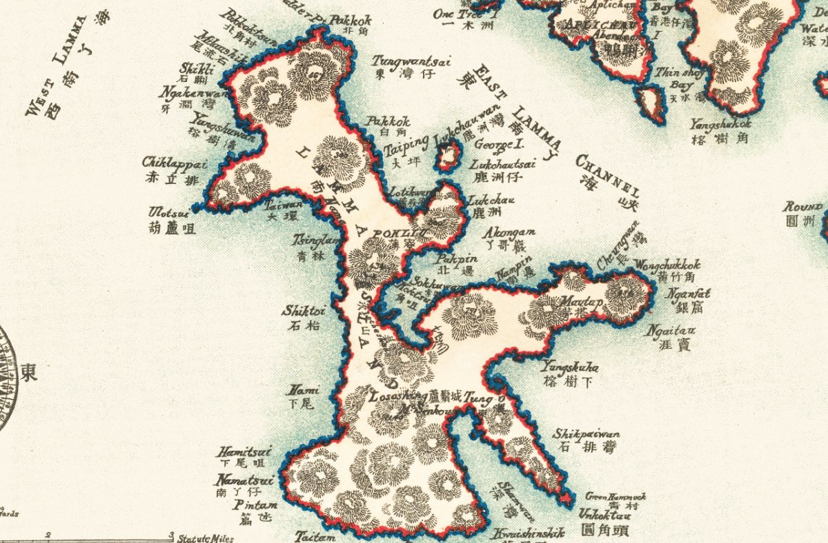 1924年香港九龍油畫布重製舊地圖 - Hong Kong Maper