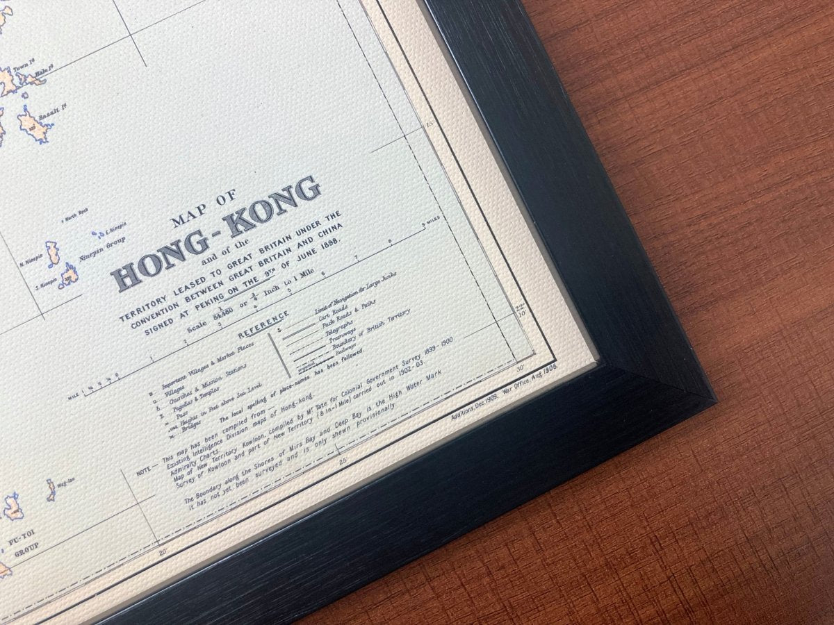 1936年香港全境2D陰影地形油畫布重製舊地圖 - Hong Kong Maper