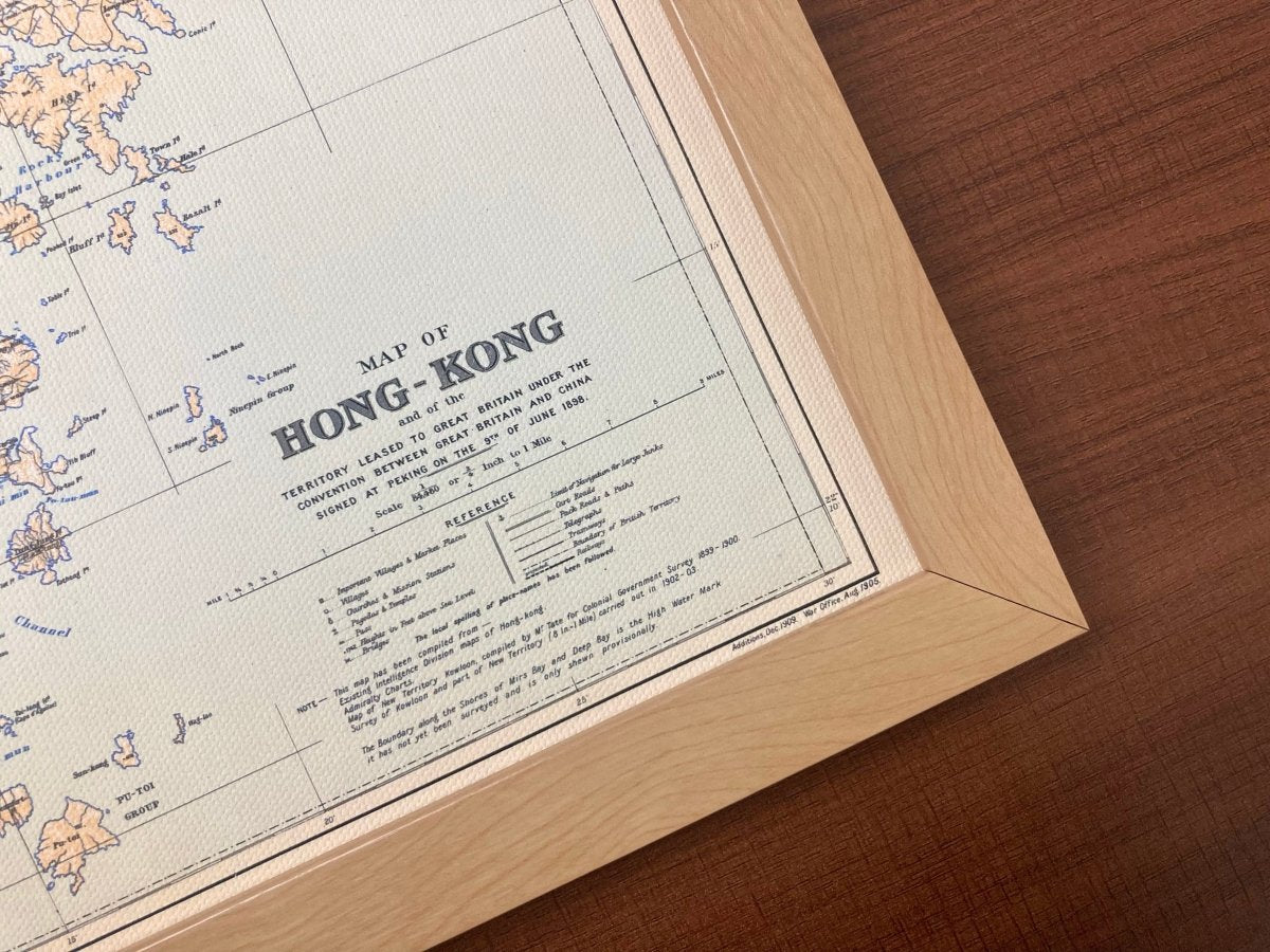 1936年香港全境2D陰影地形油畫布重製舊地圖 - Hong Kong Maper