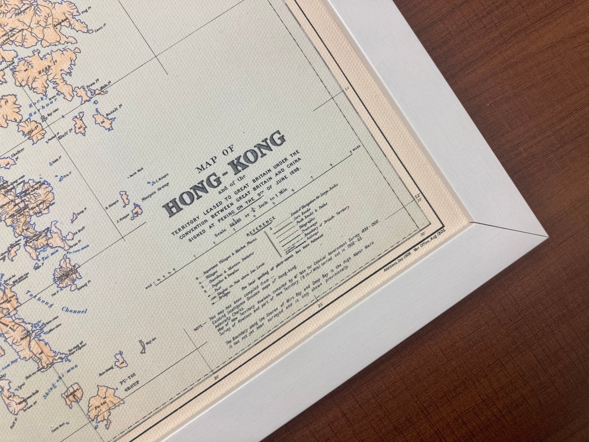 1936年香港全境2D陰影地形油畫布重製舊地圖 - Hong Kong Maper