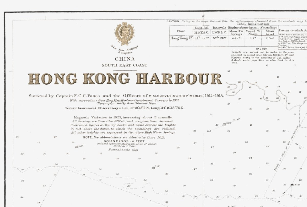 1939年香港島九龍油畫布重製舊地圖 - Hong Kong Maper