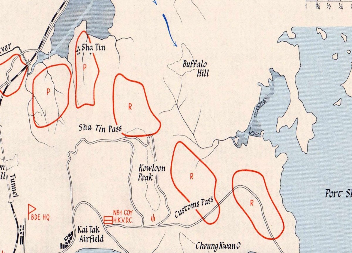 1941年香港保衛戰復古油畫布重製地圖 - Hong Kong Maper