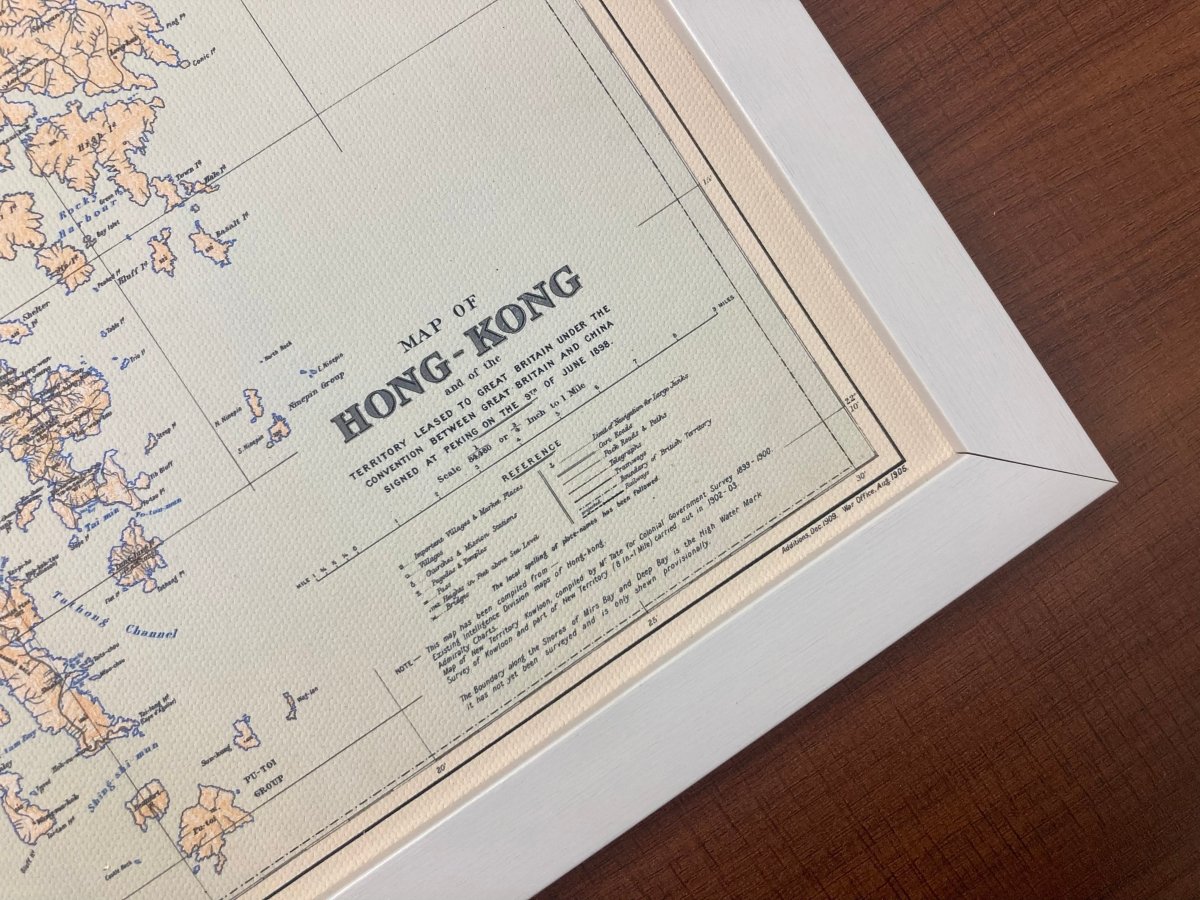 1941年香港保衛戰復古油畫布重製地圖 - Hong Kong Maper
