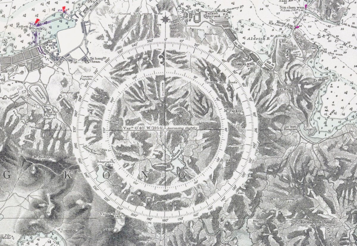 1953年香港島九龍復古油畫布重製舊地圖 - Hong Kong Maper