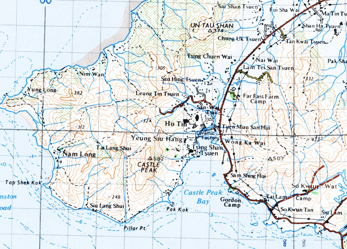 1958年九龍新界油畫布重製舊地圖 - Hong Kong Maper