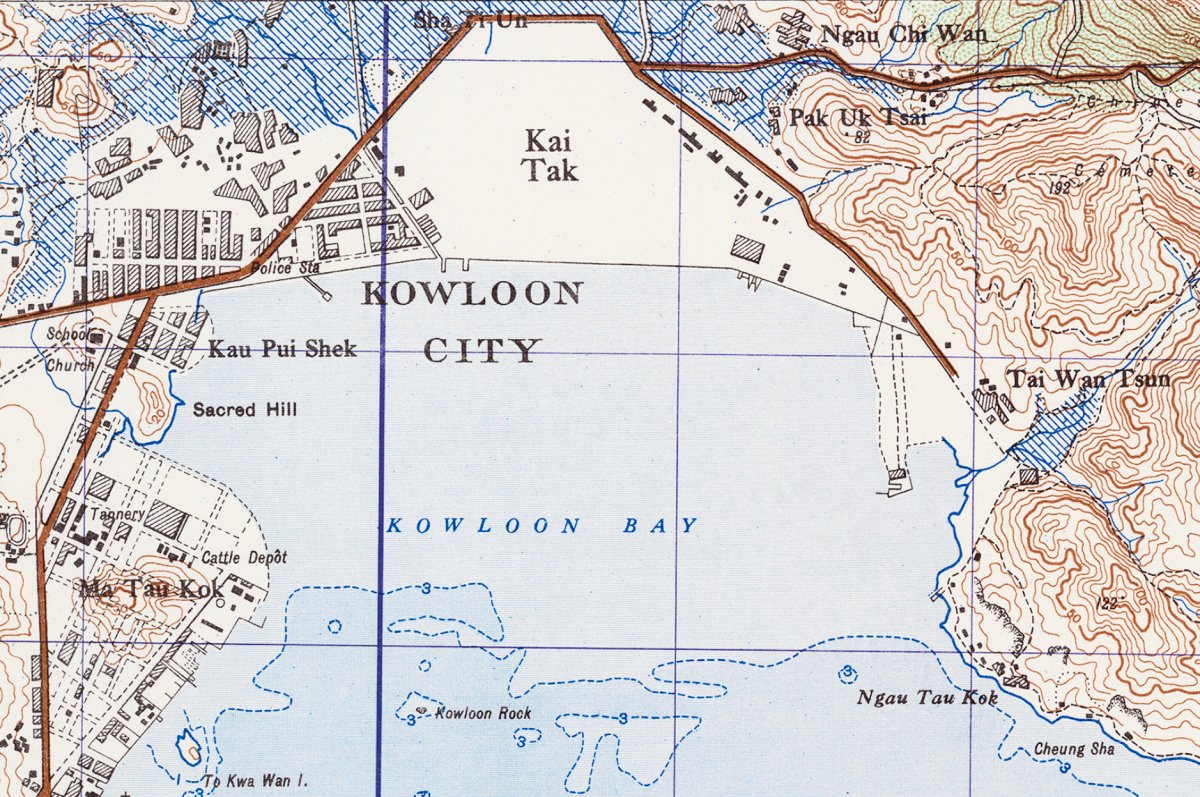 1958香港地質油畫布重製舊地圖 - Hong Kong Maper