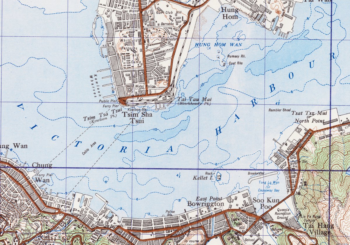 1958香港地質油畫布重製舊地圖 - Hong Kong Maper
