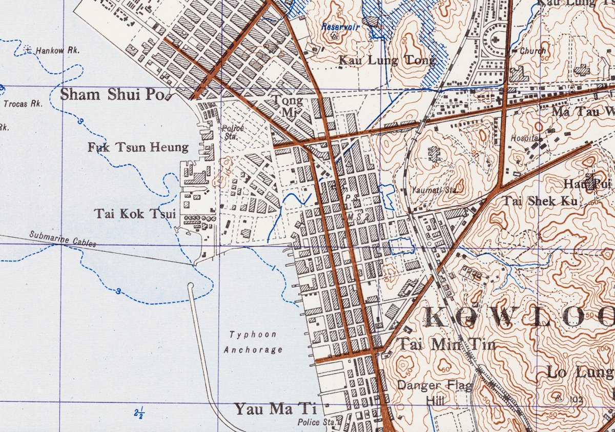 1958香港地質油畫布重製舊地圖 - Hong Kong Maper
