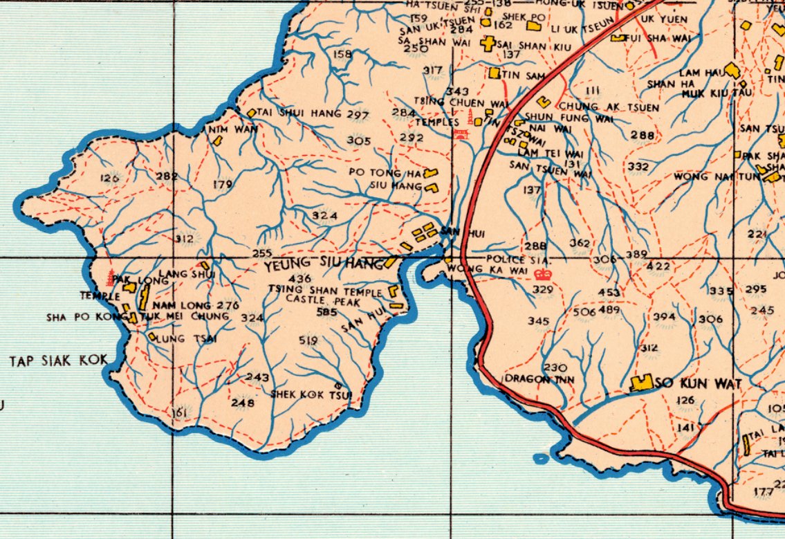 1960年代香港九龍新界全境油畫布重製舊地圖 - Hong Kong Maper