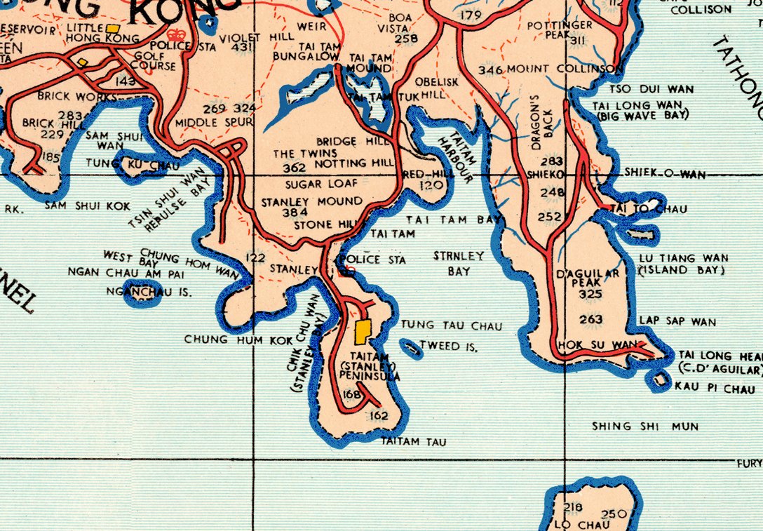 1960年代香港九龍新界全境油畫布重製舊地圖 - Hong Kong Maper