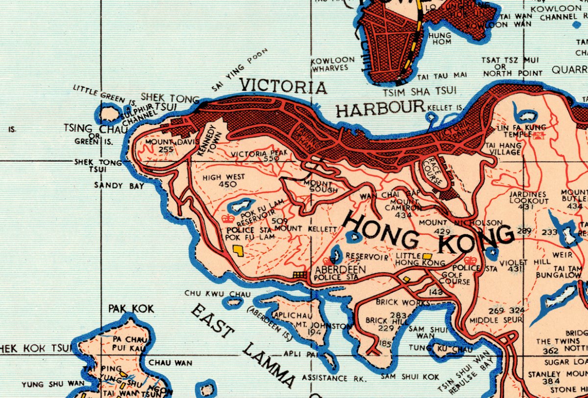 1960年代香港九龍新界全境油畫布重製舊地圖 - Hong Kong Maper