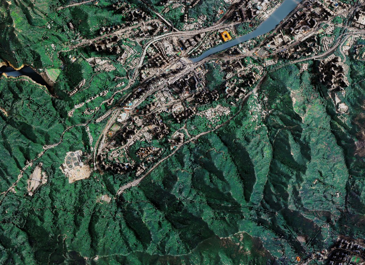 香港島九龍維多利亞港2D陰影地形油畫布地圖 - Hong Kong Maper