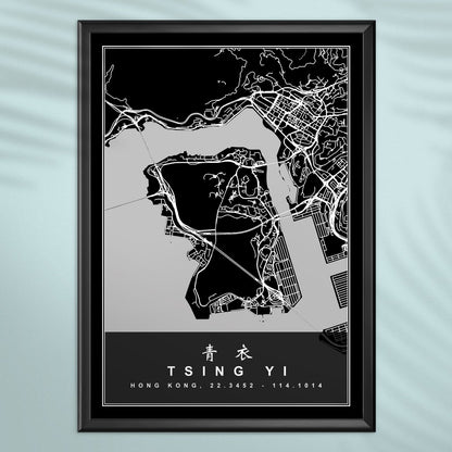香港青衣地圖海報 - Hong Kong Maper