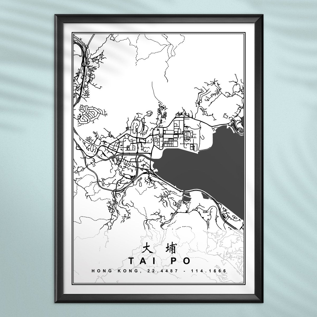 香港大埔地圖海報 - Hong Kong Maper