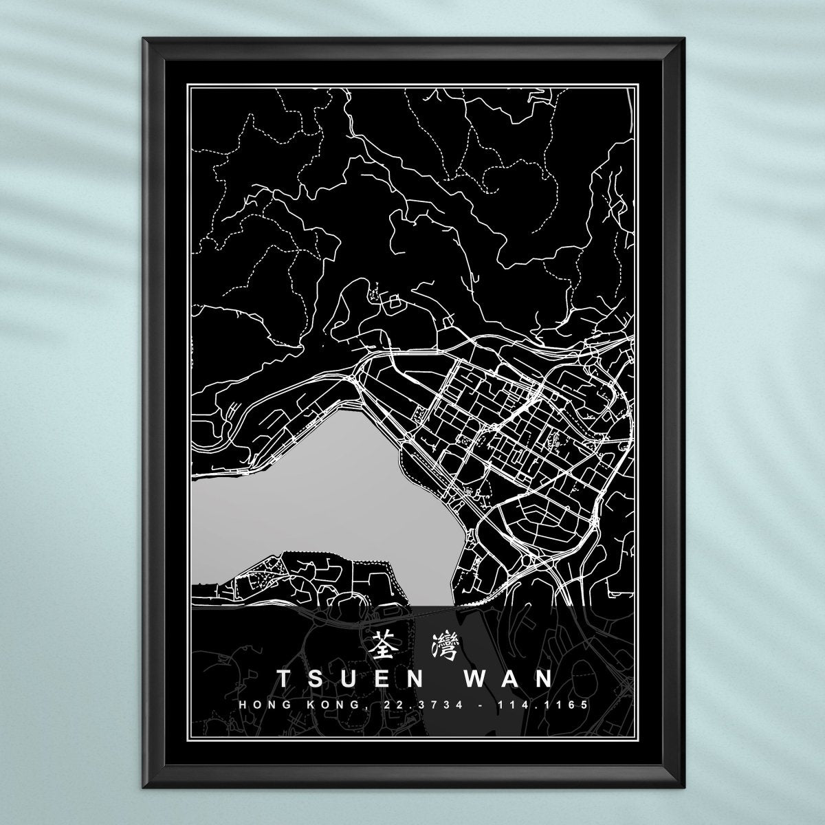 香港荃灣地圖海報 - Hong Kong Maper