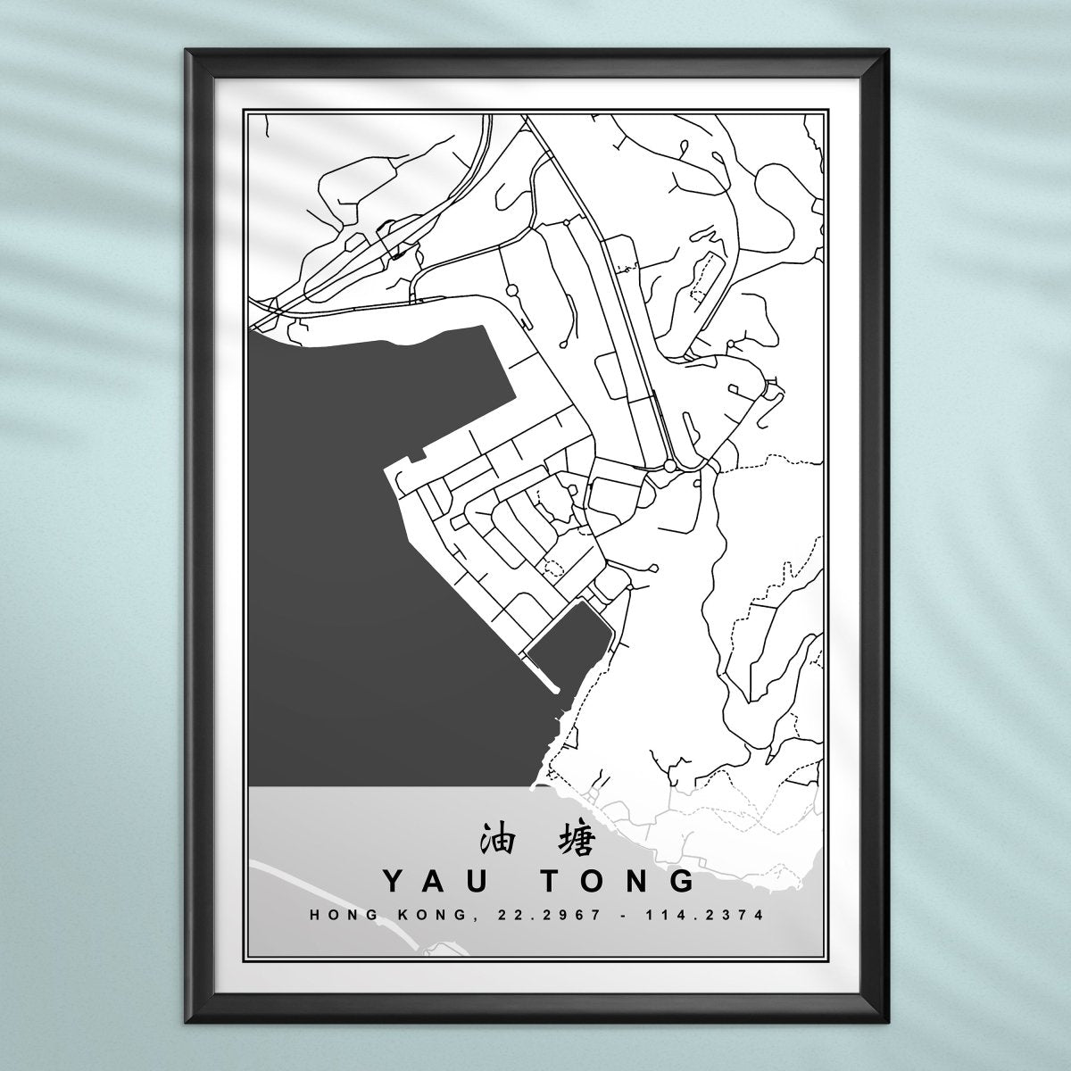 香港油塘地圖海報 - Hong Kong Maper