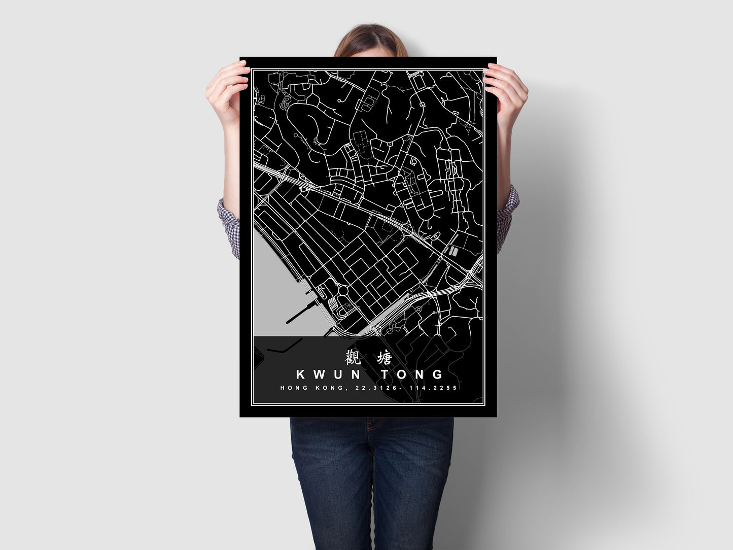 香港觀塘地圖海報
