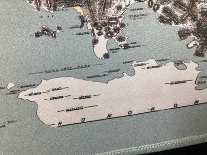 重製版1890年懷舊香港島九龍新界地圖款滑鼠墊