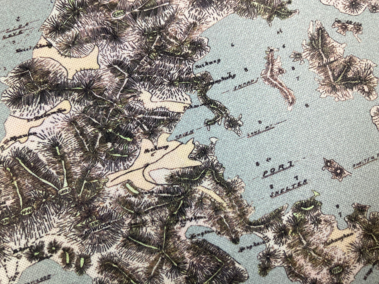 1890 Hong Kong Island , Kowloon and New Territories Remake Map Mouse Pad   