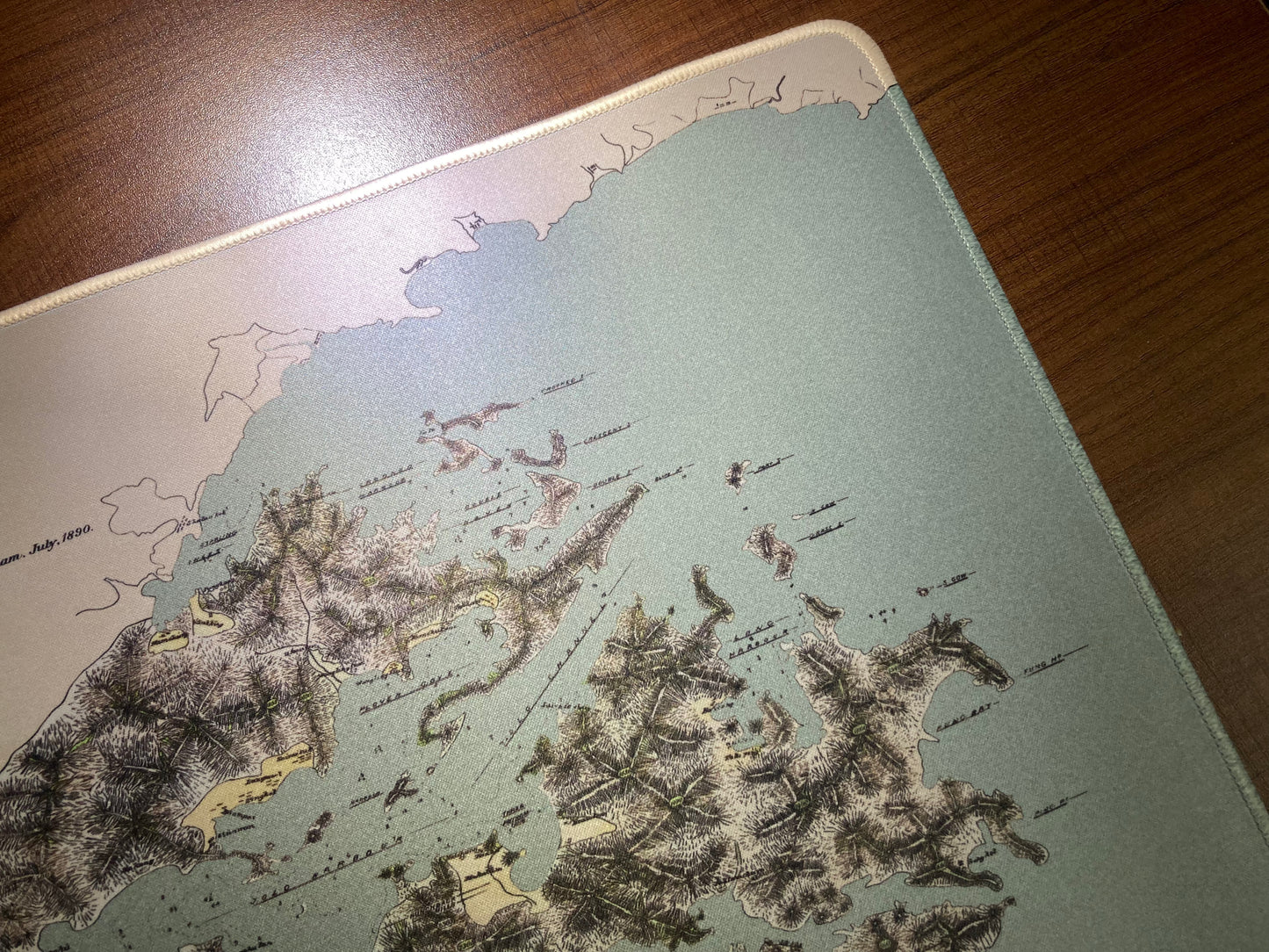 重製版1890年懷舊香港島九龍新界地圖款滑鼠墊