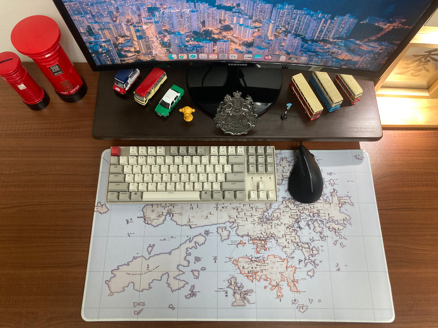 1866 Hong Kong Island , Kowloon and New Territories Remake Map Mouse Pad   