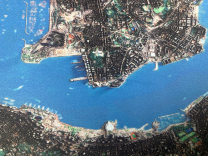 現代香港維多利亞港2D陰影地形地圖款滑鼠墊