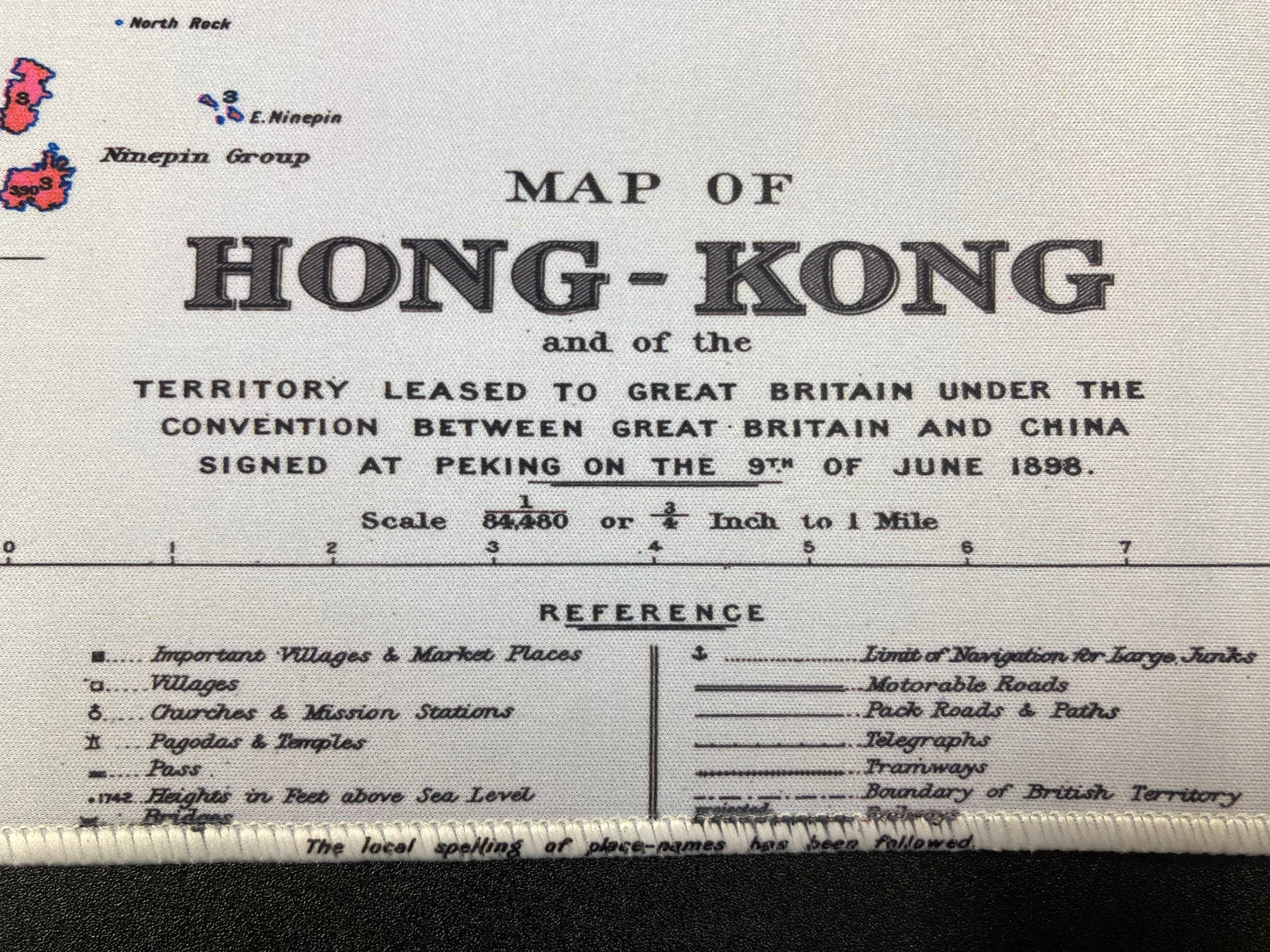 1932 Hong Kong Geological Remake Map Mouse Pad 