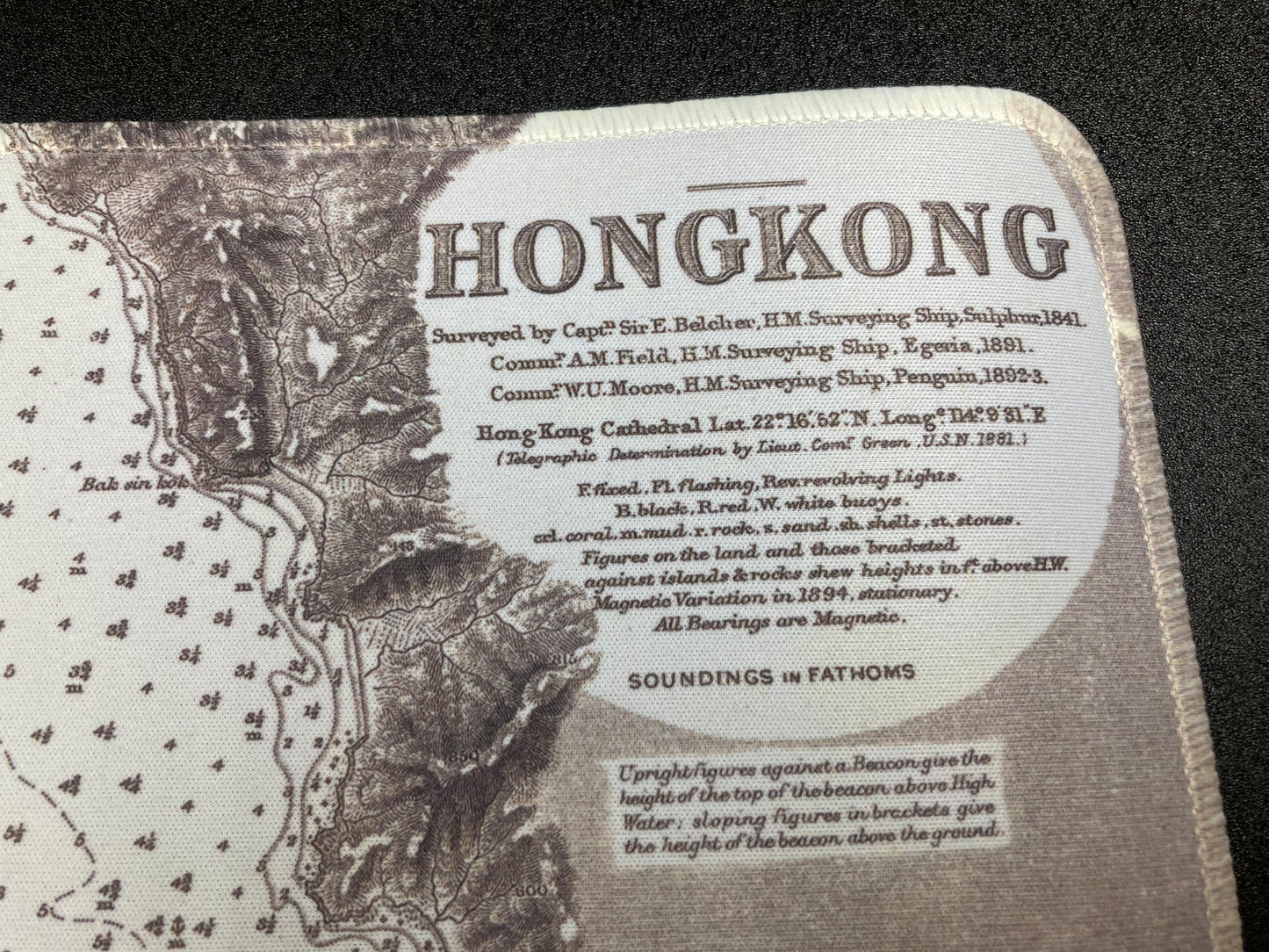 1843 Nostalgic Hong Kong Remake Map Mouse Pad 