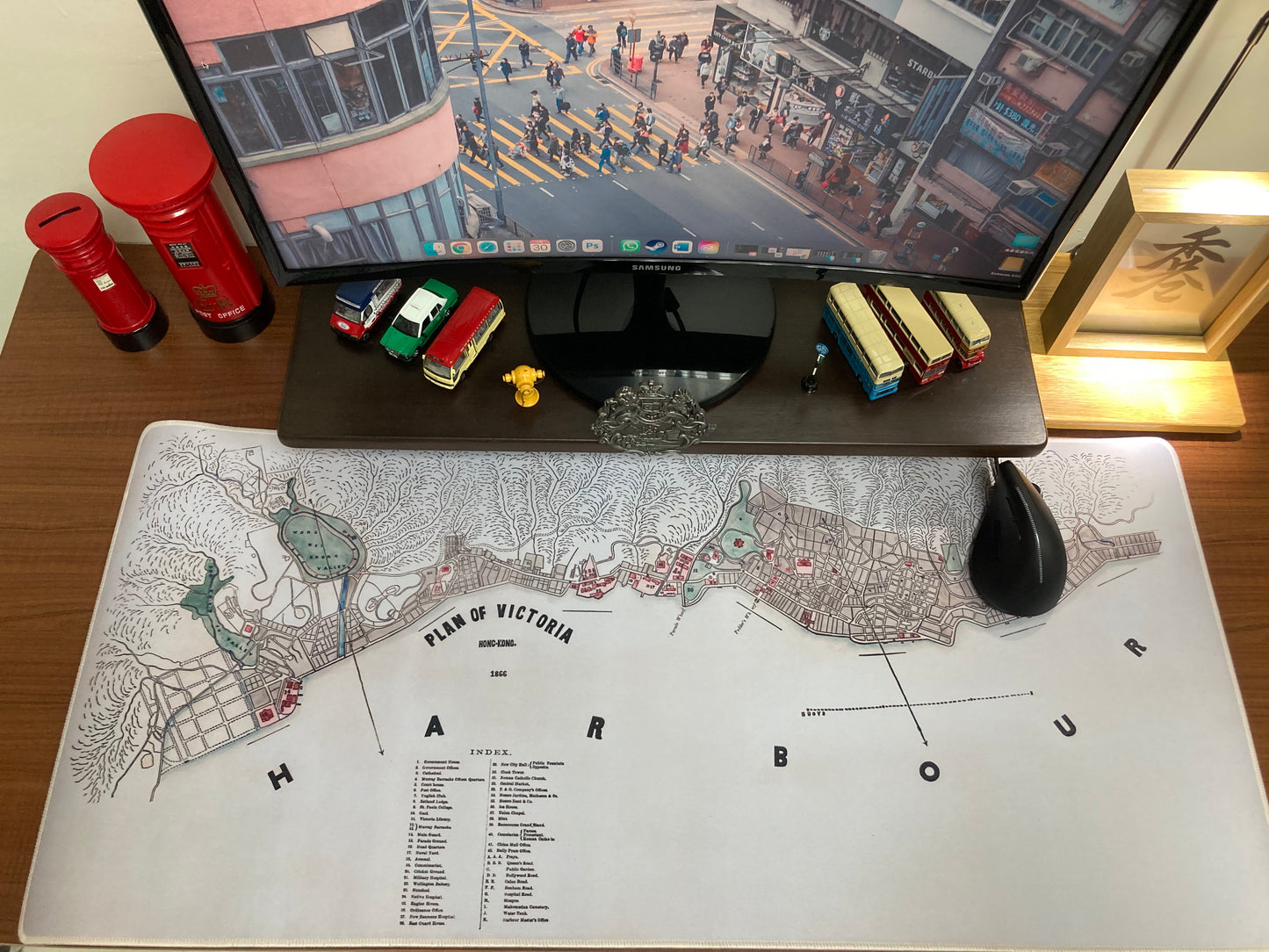 1866 Nostalgic Hong Kong Remake Map Mouse Pad