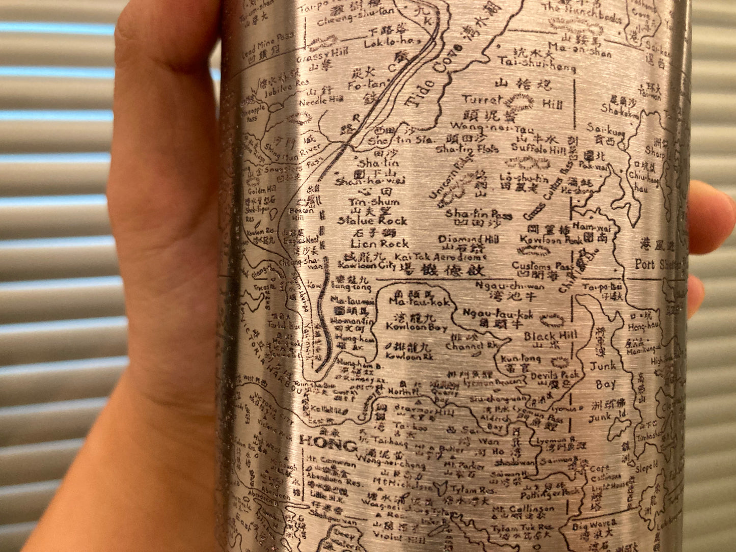 1935 Remake Hong Kong Chinese and English Map Stainless Steel Insulated Coffee Tumbler 600ml