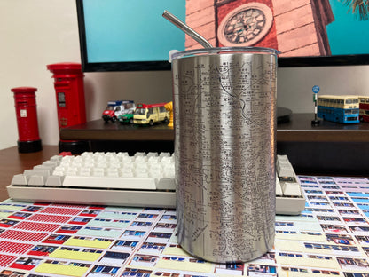 1935 Remake Hong Kong Chinese and English Map Stainless Steel Insulated Coffee Tumbler 600ml