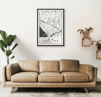 香港觀塘地圖海報