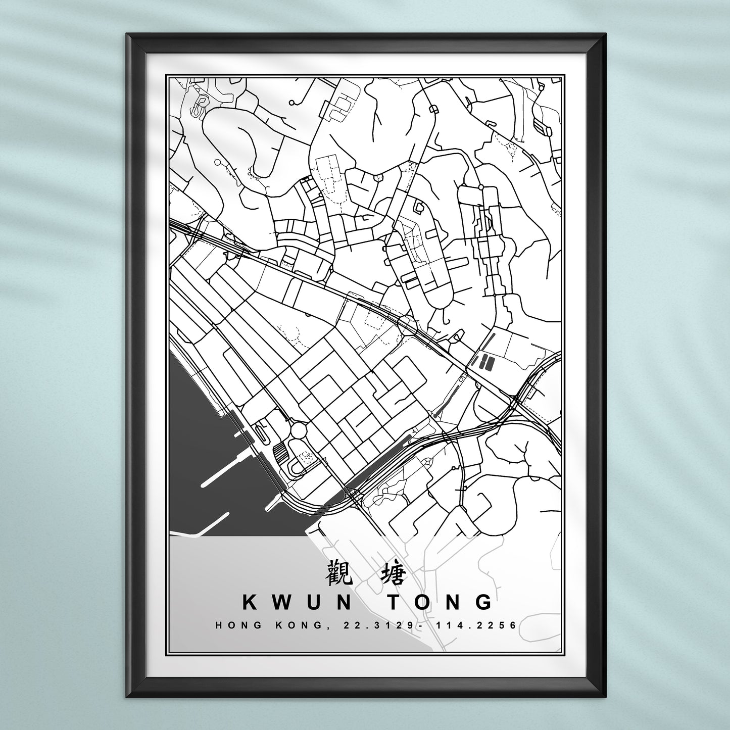 香港觀塘地圖海報