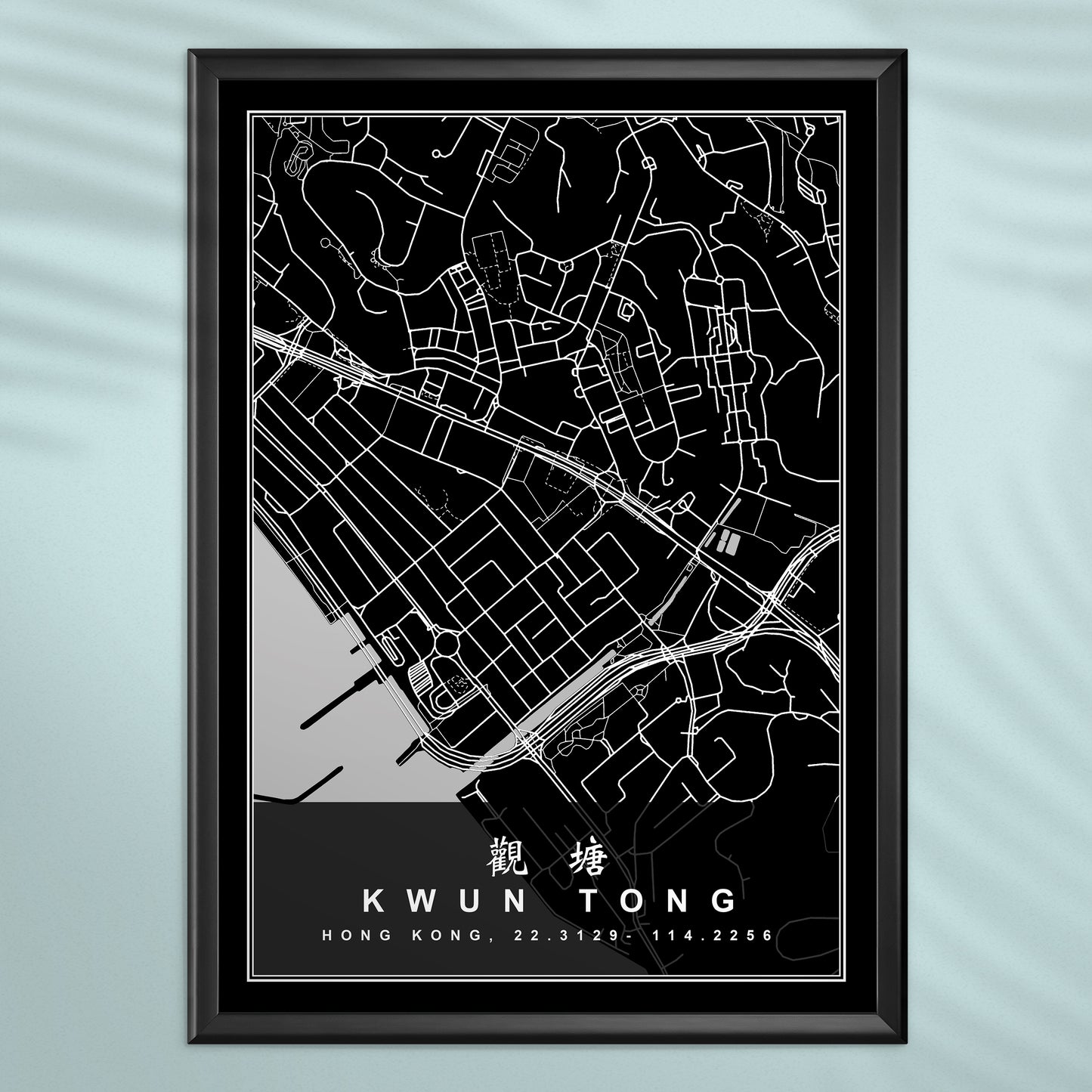 香港觀塘地圖海報