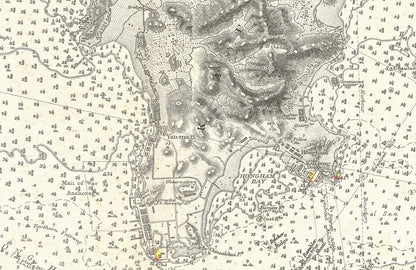 1843年香港島復古重製油畫布舊地圖 - Hong Kong Maper