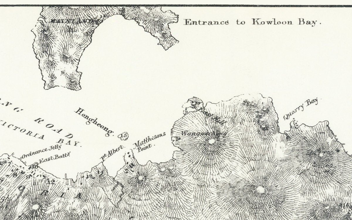 1845年香港島油畫布重製舊地圖 - Hong Kong Maper