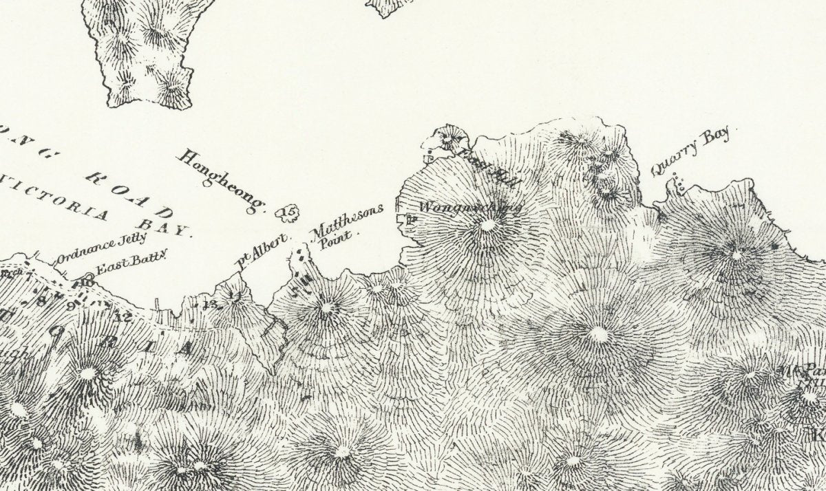 1845年香港島油畫布重製舊地圖 - Hong Kong Maper