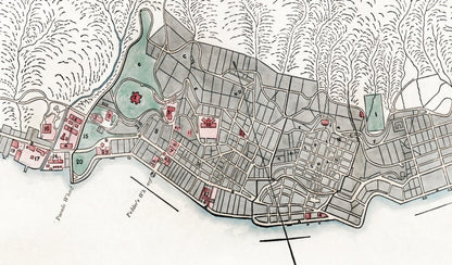 1866年香港港島重製油畫布舊地圖 - Hong Kong Maper