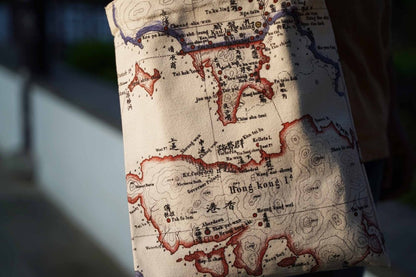 懷舊香港地圖帆布手提斜孭袋【1866年地圖復刻版】 - Hong Kong Maper