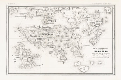 1874年新安縣香港島九龍油畫布重製舊地圖 - Hong Kong Maper